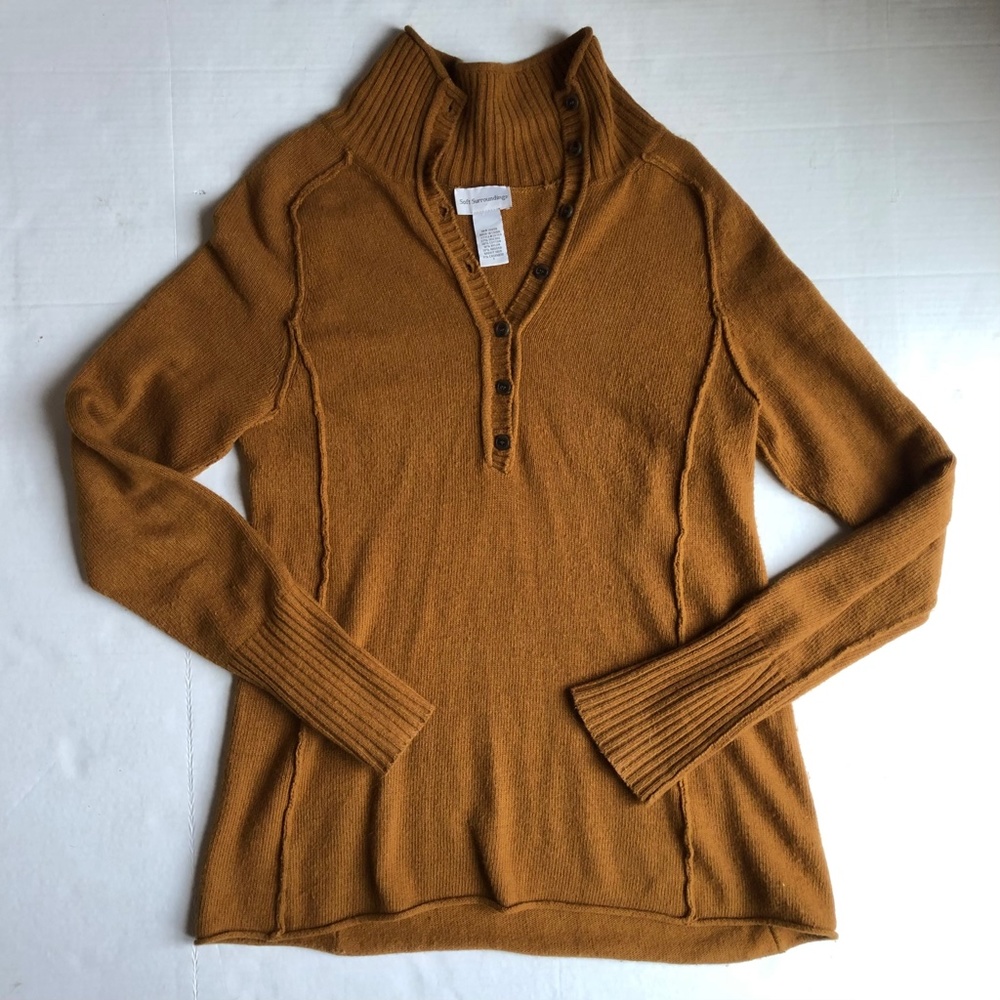 Soft Surroundings Mustard Yellow Angora Blend Sweater